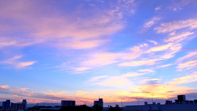 憂う日没の空